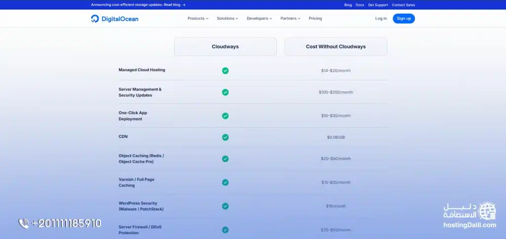 خطط كلاود وايز من استضافة ديجيتال اوشن