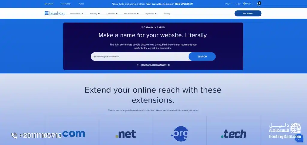 حجز دومين من استضافة بلوهوست