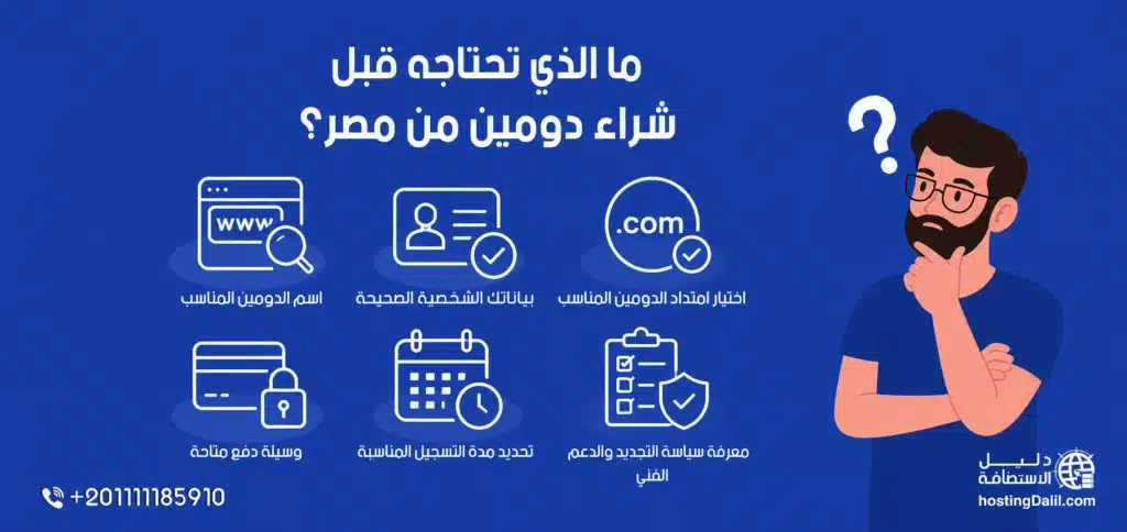 ما الذي تحتاجه قبل شراء دومين من مصر؟