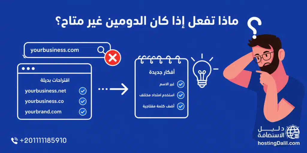 ماذا تفعل إذا كان الدومين غير متاح؟