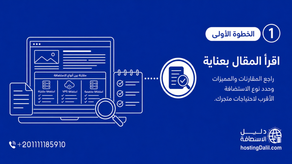 كيف تختار الاستضافة المناسبة لمتجرك الإلكتروني مع فريق دليل الاستضافة؟ الخظوة الأولى