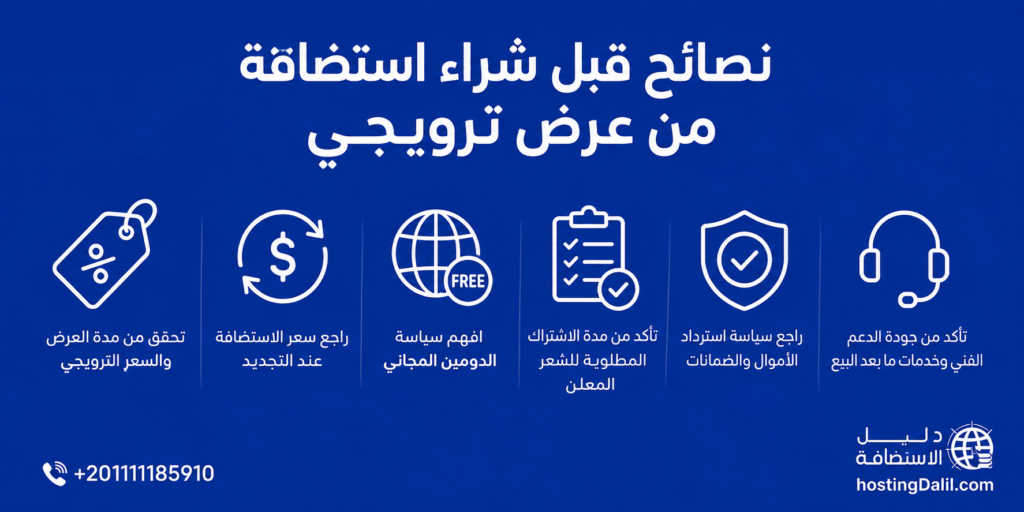 نصائح قبل شراء استضافة من عرض ترويجي